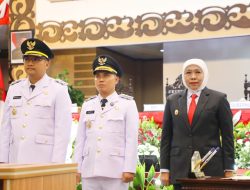 Hadiri Sertijab Bupati-Wabup Mojokerto, Gubernur Khofifah Tekankan Pentingnya Transportasi Publik Wilayah Aglomerasi Gerbangkertosusila