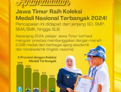 Siswa Jawa Timur Puncaki Perolehan Prestasi Nasional 2024 Capai 5.098 Medali, Gubernur Khofifah Sebut Bukti Talenta Muda Jatim  Luar Biasa