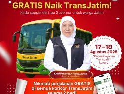 Gubernur Khofifah Gratiskan Bus Trans Jatim Selama 2 Hari Penuh, Kado Istimewa HUT ke-80 RI!