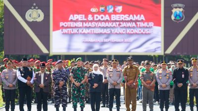Jatim Aman dan Damai, Gubernur Khofifah Tegaskan Komitmen Saat Apel Kamtibmas