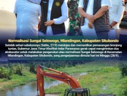 Gubernur Khofifah Kerahkan Dua Ekskavator Normalisasi Sungai Selogowo Situbondo