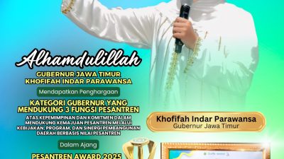 Atas Dedikasi Besar untuk Dunia Pesantren, Gubernur Khofifah Terima Pesantren Award 2025 dari Menteri Agama RI