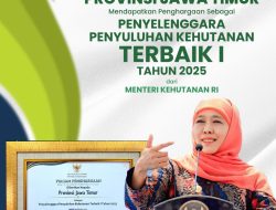 Pemprov Jatim Raih Penghargaan Tertinggi Nasional Bidang Penyuluhan Kehutanan, Gubernur Khofifah: Penyuluh Kehutanan Garda Terdepan Pelestarian Hutan dan Peningkatan Kesejahteraan Masyarakat