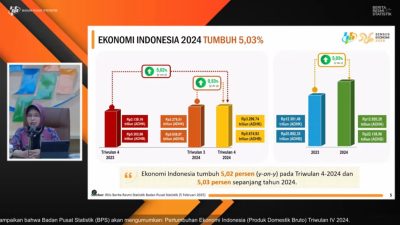 Plt. Kepala BPS Amalia Adininggar Widyasanti menjelaskan soal perrumbuhan ekonomi nasional. (Foto: Tangkapan Layar Youtube BPS)