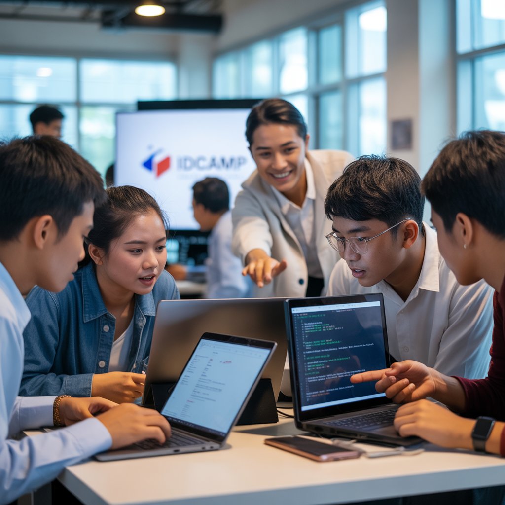 Melalui program pelatihan intensif, generasi muda Indonesia secara aktif mengasah keterampilan digital seperti coding untuk mempersiapkan diri menghadapi tantangan dan persaingan di dunia kerja era Industri 4.0. (AI)