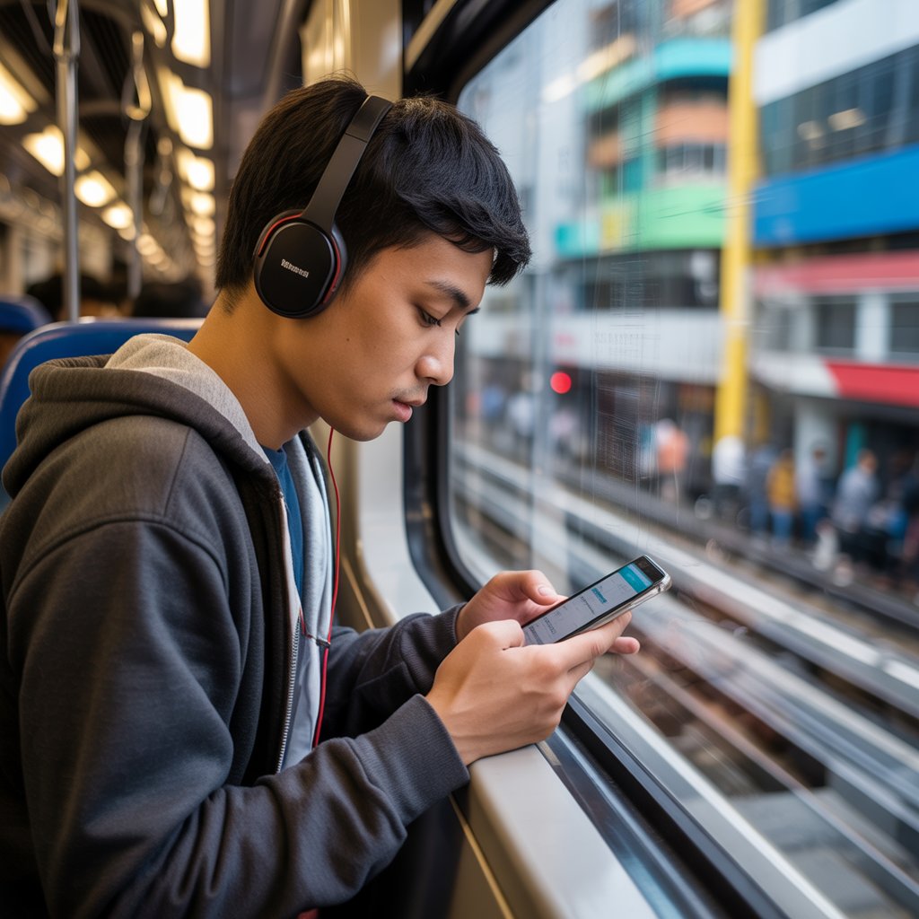 Kemudahan akses melalui gawai membuat platform pembelajaran bahasa asing digital menjadi pilihan favorit pelajar untuk belajar secara fleksibel, bahkan saat di perjalanan sekalipun. (AI)