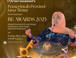 Pemprov Jatim Sabet Be Award 2025 dari BSSN, Khofifah: Bukti Jatim Jadi Pelopor Teknologi Informasi Nasional