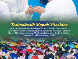 Hadiri Mujahadah Kubro 1 Abad NU di Malang, Presiden Prabowo Tegaskan Peran Strategis NU sebagai Perekat Persatuan Indonesia