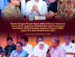 Gubernur Khofifah dan Menko Pangan Percepat Sertifikasi SPPG Lewat Rakor MBG di Jatim