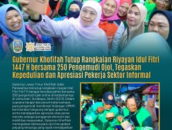 Gubernur Khofifah Tutup Rangkaian _Riyayan_ Idul Fitri 1447 H bersama 250 Pengemudi Ojol, Tegaskan Kepedulian dan Apresiasi Pekerja Sektor Informal