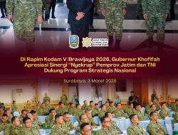 Di Rapim Kodam V/Brawijaya 2026, Gubernur Khofifah Puji Sinergi Solid Pemprov Jatim–Kodam Dukung Program Strategis Nasional