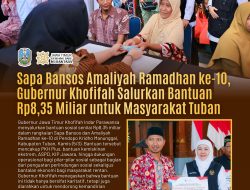 Sapa Bansos Amaliyah Ramadan ke-10, Gubernur Khofifah Salurkan Bantuan Rp8,35 Miliar untuk Perkuat Perlindungan Sosial dan Kemandirian Ekonomi Masyarakat Tuban