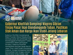 Gubernur Khofifah Dampingi Wapres Gibran Tinjau Pasar Gelondong Gede Tuban, Pastikan Stok Bahan Pokok Aman