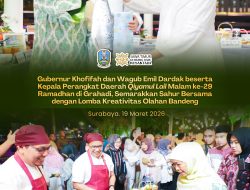 Gubernur Khofifah dan Wagub Emil Dardak beserta Kepala Perangkat Daerah _Qiyamul Lail_ Ramadhan di Grahadi, Semarakkan Sahur Bersama dengan Lomba Kreativitas Olahan Bandeng