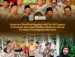 Tasyakuran HUT ke-22 Taruna Siaga Bencana di Gedung Negara Grahadi, Gubernur Khofifah Apresiasi Dedikasi Relawan