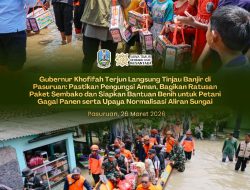 Gubernur Khofifah Terjun Langsung Tinjau Banjir di Pasuruan, Pastikan Keselamatan Warga dan Percepat Penanganan Dampak Banjir