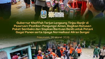 Gubernur Khofifah Terjun Langsung Tinjau Banjir di Pasuruan, Pastikan Keselamatan Warga dan Percepat Penanganan Dampak Banjir
