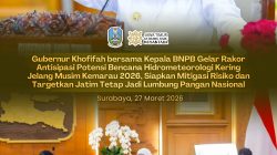 Pemprov Jatim Bersama Kepala BNPB Gelar Rakor Penanganan Dampak Bencana Hidrometeorologi dan Mitigasi Musim Kemarau, Gubernur Khofifah Siapkan Langkah Antisipatif dan Pemetaan Risiko Kekeringan