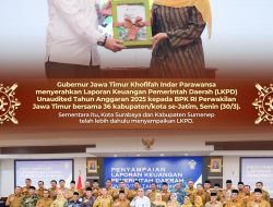 Gubernur Khofifah bersama 36 Kabupaten/Kota Serahkan LKPD 2025 kepada BPK RI Perwakilan Jatim, Ajak Para Kepala Daerah Maksimalkan Tindak Lanjuti Temuan BPK