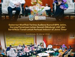 Gubernur Khofifah Ajak BPN Jatim Percepat Pemetaan LSD dan Sertifikasi Tanah, Jaga Lahan Pangan di Tengah Pesatnya Industri Jatim