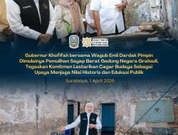 Pemulihan Bangunan Sayap Barat Gedung Negara Grahadi Resmi Dimulai, Gubernur Khofifah Pastikan Jaga Kelestarian Bangunan Cagar Budaya