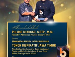 Tokoh Inspiratif 2026 Disematkan kepada Kepala Biro Adpim Jatim, Perkuat Media Berkelanjutan