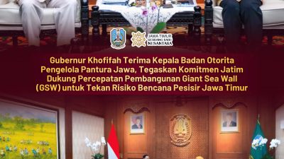 Gubernur Khofifah Terima Kepala Badan Otorita Pantura Jawa, Dukung Percepatan Pembangunan Giant Sea Wall