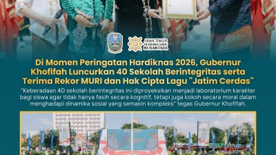Gubernur Khofifah Raih Rekor MURI dan Luncurkan 40 Sekolah Berintegritas di Peringatan Hardiknas 2026