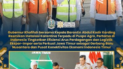 Gubernur Khofifah dan Kepala Badan Karantina RI Resmikan Karantina Terpadu Pertama di Indonesia