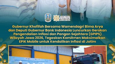 Gubernur Khofifah Bersama Wamendagri dan BI Luncurkan Gerakan Pengendalian Inflasi dan Pangan Sejahtera Wilayah Jawa 2026