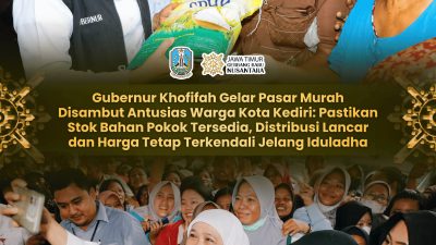 Gubernur Khofifah Gelar Pasar Murah di Kelurahan Semampir Kota Kediri, Upaya Kendalikan Inflasi dan Sediakan Sembako Murah Jelang Idul Adha
