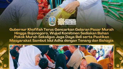 Gubernur Khofifah Terus Gencarkan Gelaran Pasar Murah , Jaga Daya Beli Masyarakat dan Sediakan Bahan Pokok Harga Terjangkau