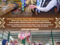 Cek Stok Bahan Pokok di Pasar Klojen, Gubernur Khofifah Dorong Percepatan Pasokan Beras SPHP dan Minyakita