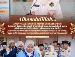 Gubernur Khofifah Sambut Kepulangan Jemaah Haji Kloter I di Asrama Haji Surabaya, Apresiasi Layanan Imigrasi Cepat