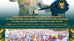 Gubernur Khofifah Tinjau Langsung Pelayanan Verifikasi SPMB Tahun Ajaran 2026/2027 di SMA Surabaya, Pastikan Proses Berjalan Transparan dan Tertib