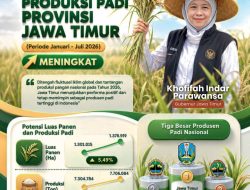 Potensi Produksi Padi Jatim Januari–Juli 2026 Tertinggi Se-Indonesia, Gubernur Khofifah Apresiasi Ketangguhan Petani