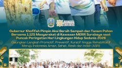 Bersama 1.125 Masyarakat, Gubernur Khofifah Melakukan Aksi Bersih Sampah dan Tanam Pohon di Puncak Peringatan Hari Lingkungan Hidup Sedunia 2026