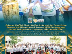 Bersama 1.125 Masyarakat, Gubernur Khofifah Melakukan Aksi Bersih Sampah dan Tanam Pohon di Puncak Peringatan Hari Lingkungan Hidup Sedunia 2026