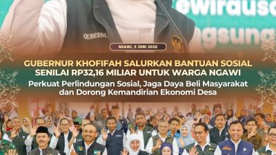 Gubernur Khofifah Salurkan Bantuan Sosial Senilai Rp32,16 Miliar untuk Warga Ngawi, Perkuat Perlindungan Sosial, Jaga Daya Beli Masyarakat dan Dorong Kemandirian Ekonomi Desa