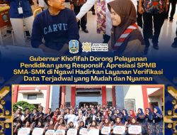 Gubernur Khofifah Dorong Pelayanan Pendidikan Inovatif – Responsif, Apresiasi SPMB SMA-SMK Negeri di Ngawi Hadirkan Layanan Verifikasi Data Terjadwal yang Mudah dan Nyaman