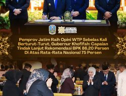 Gubernur Khofifah Syukuri Prestasi WTP ke-11 Beruntun, Tindak Lanjut Rekomendasi BPK Capai 86,20 Persen