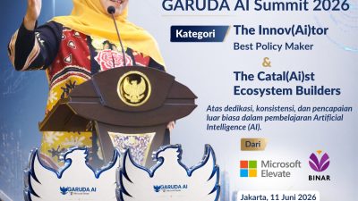 Manfaatkan AI untuk Tingkatkan Layanan Publik, Pemprov Jatim Borong Dua Penghargaan Garuda AI Impact Summit