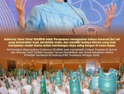 Gubernur Khofifah Optimistis Generasi Qur’ani Berkarakter dan Melek Literasi Jadi Kekuatan Bangsa
