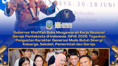 Gubernur Khofifah Buka Mukernas GPdI 2026, Ajak Perkuat Kolaborasi Membangun Generasi Berkarakter dan Tangguh