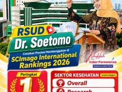 Gubernur Khofifah Bangga RSUD Dr Soetomo Raih Peringkat Pertama Nasional SCImago International Rankings 2026 Sektor Kesehatan