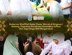 Gubernur Khofifah Gelar Pasar Murah di Singosari Malang, Tegaskan Komitmen Kendalikan Inflasi dan Jaga Daya Beli Masyarakat