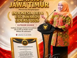 Pemprov Jatim Dinobatkan Sebagai Institusi Dengan Kinerja Komunikasi DEI & ESG Terbaik Di Ajang IDEAS 2026, Gubernur Khofifah: Bukti Komitmen Bangun Komunikasi Publik Inklusif dan Berkelanjutan