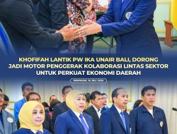 Khofifah Lantik PW IKA UNAIR Bali, Dorong Jadi Motor Penggerak Kolaborasi Lintas Sektor Untuk Perkuat Kemandirian Ekonomi Daerah