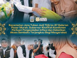 Gubernur Khofifah Gelar Pasar Murah Ke-87 di Lapangan Cemara Kecamatan Jenu Tuban, Perkuat Pengendalian Inflasi dan Dekatkan Akses Sembako Terjangkau Bagi Masyarakat