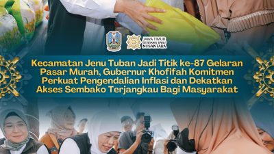 Gubernur Khofifah Gelar Pasar Murah Ke-87 di Lapangan Cemara Kecamatan Jenu Tuban, Perkuat Pengendalian Inflasi dan Dekatkan Akses Sembako Terjangkau Bagi Masyarakat